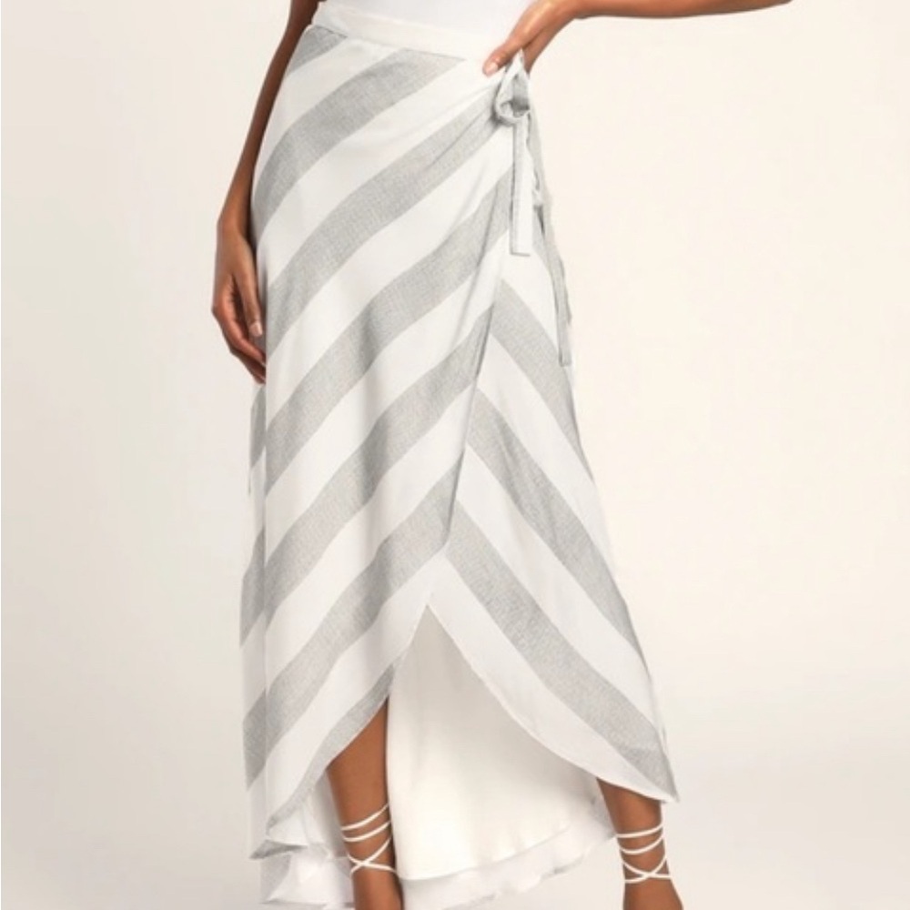 Lulus wrap linen skirt